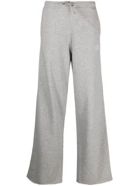 GANNI Wide Leg Grey Sweatpants with Drawstring